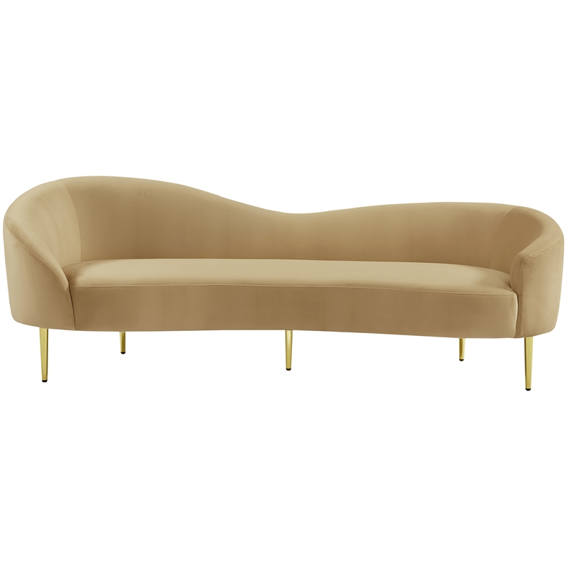 Meridian Furniture Ritz Camel Velvet Sofa