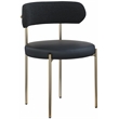 Meridian Furniture Beacon Black Vegan Leather and Boucle Dining Chair (Set of 2)