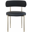 Meridian Furniture Beacon Black Vegan Leather and Boucle Dining Chair (Set of 2)