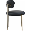 Meridian Furniture Beacon Black Vegan Leather and Boucle Dining Chair (Set of 2)