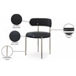 Meridian Furniture Beacon Black Vegan Leather and Boucle Dining Chair (Set of 2)