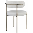 Meridian Furniture Beacon Cream Vegan Leather and Boucle Dining Chair (Set of 2)