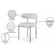 Meridian Furniture Beacon Cream Vegan Leather and Boucle Dining Chair (Set of 2)