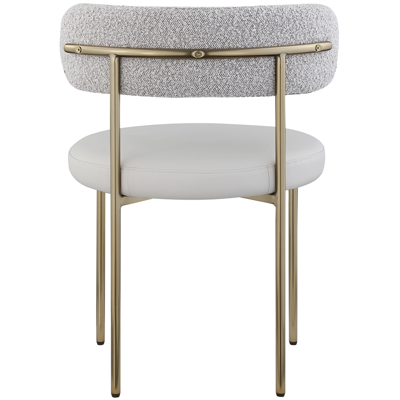 Meridian Furniture Beacon Taupe Vegan Leather and Boucle Dining Chair (Set of 2)