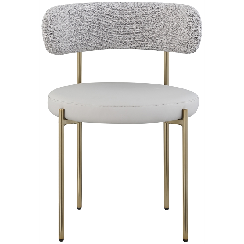 Meridian Furniture Beacon Taupe Vegan Leather and Boucle Dining Chair (Set of 2)