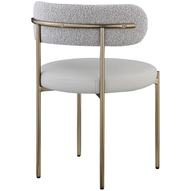 Meridian Furniture Beacon Taupe Vegan Leather and Boucle Dining Chair (Set of 2)