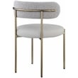 Meridian Furniture Beacon Taupe Vegan Leather and Boucle Dining Chair (Set of 2)