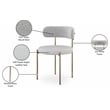 Meridian Furniture Beacon Taupe Vegan Leather and Boucle Dining Chair (Set of 2)