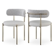 Meridian Furniture Beacon Taupe Vegan Leather and Boucle Dining Chair (Set of 2)