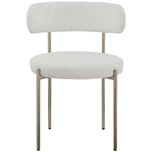 meridian furniture beacon cream boucle fabric dining chair