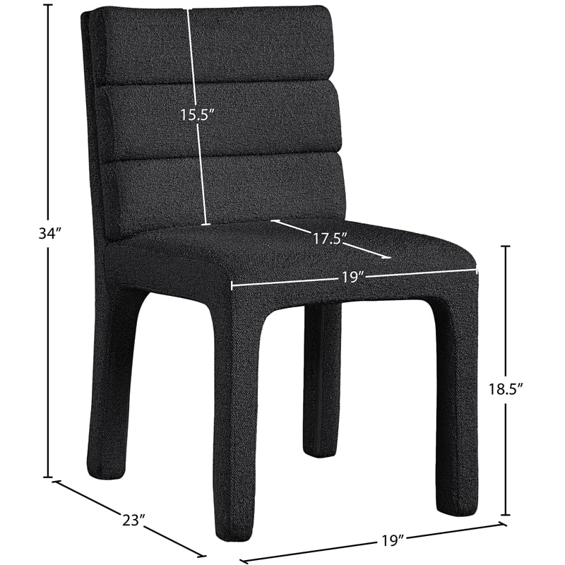Meridian Furniture Kai Black Boucle Fabric Dining Chair
