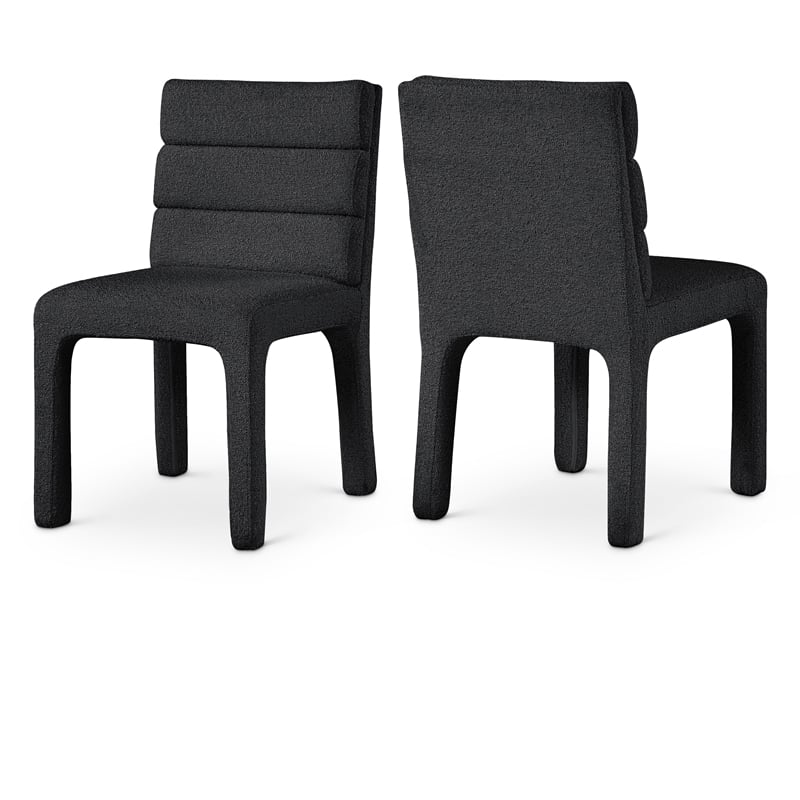 Meridian Furniture Kai Black Boucle Fabric Dining Chair
