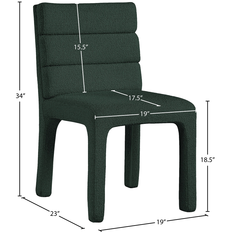 Meridian Furniture Kai Green Boucle Fabric Dining Chair