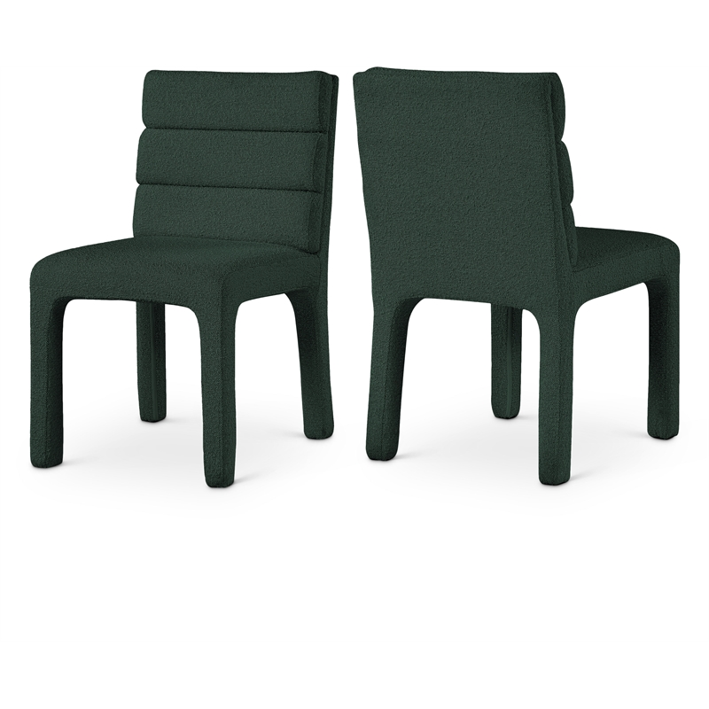 Meridian Furniture Kai Green Boucle Fabric Dining Chair