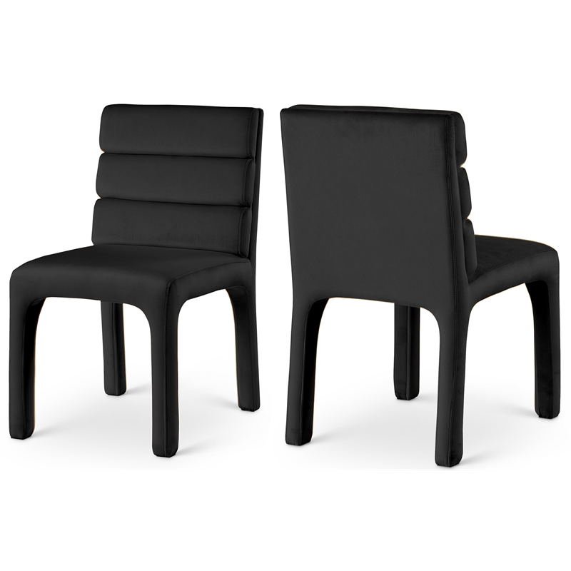 Meridian Furniture Kai Black Velvet Dining Chair (Set of 2)