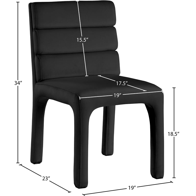 Meridian Furniture Kai Black Velvet Dining Chair (Set of 2)