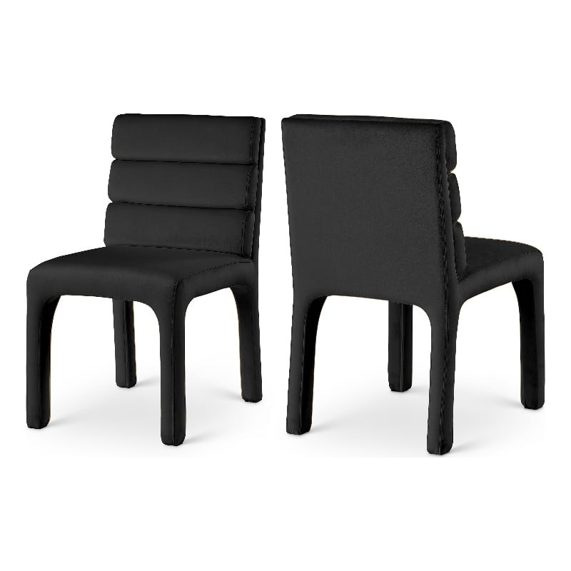 Meridian Furniture Kai Black Velvet Dining Chair (Set of 2)