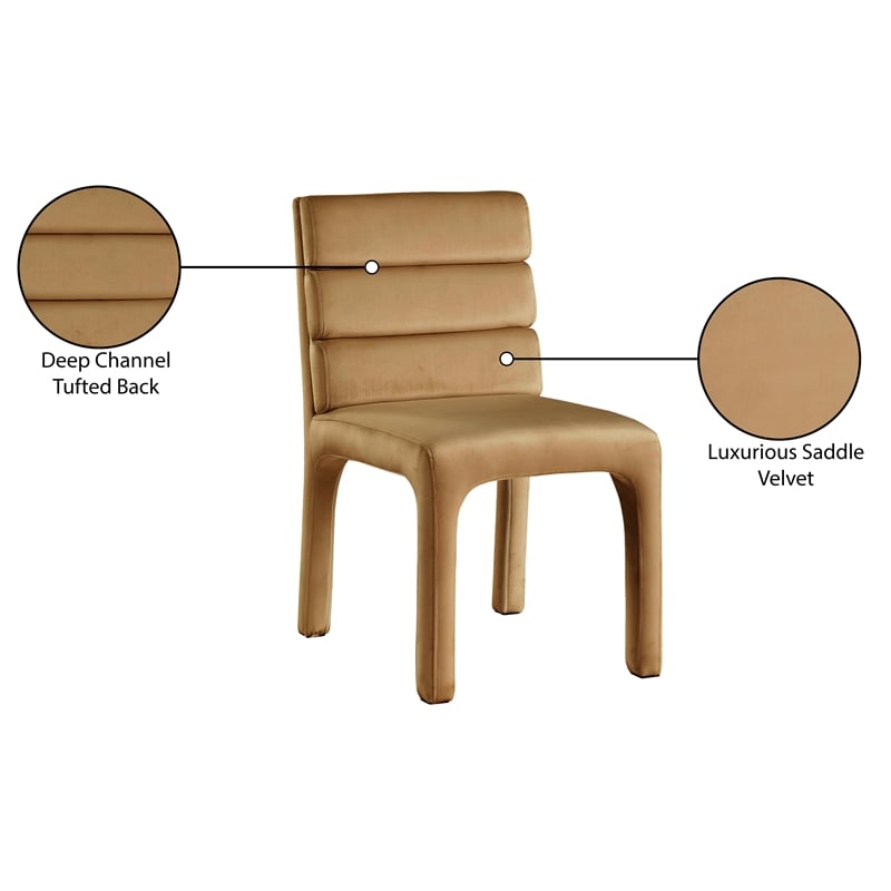 Meridian Furniture Kai Saddle Velvet Dining Chair (Set of 2)