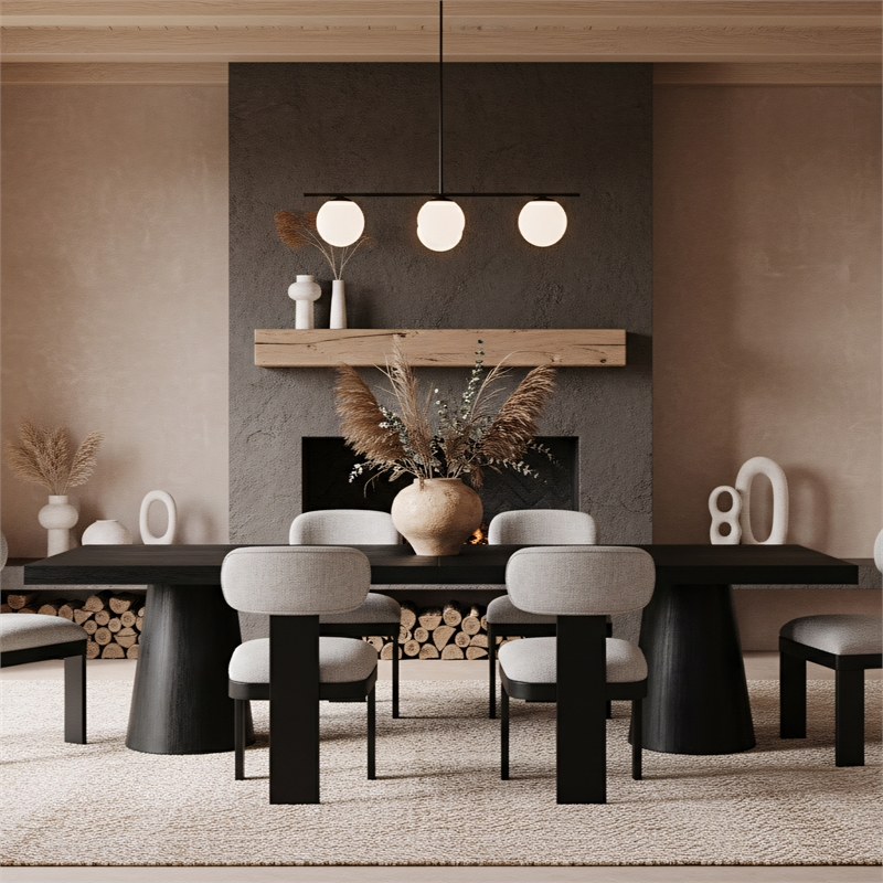 Meridian Furniture Tavolo Black Oak Veneer Dining Table