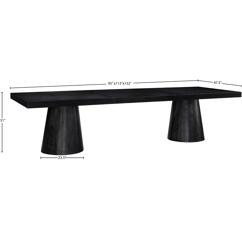Meridian Furniture Tavolo Black Oak Veneer Dining Table