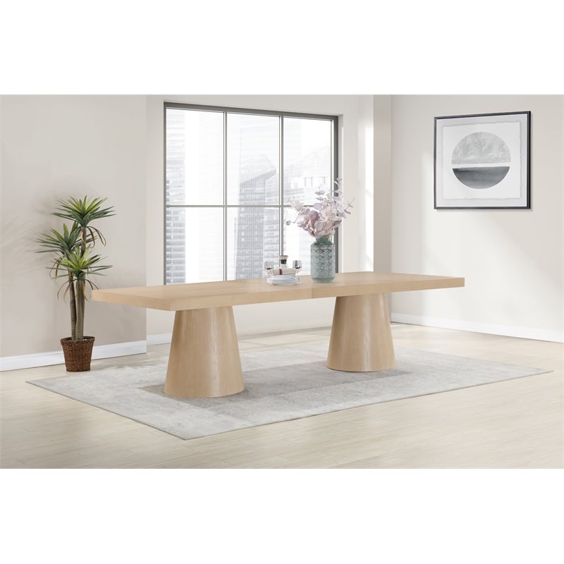 Meridian Furniture Tavolo Natural Oak Veneer Dining Table