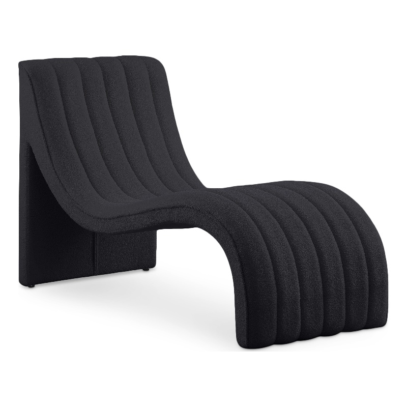 Meridian Furniture Orian Black Teddy Fabric Chaise