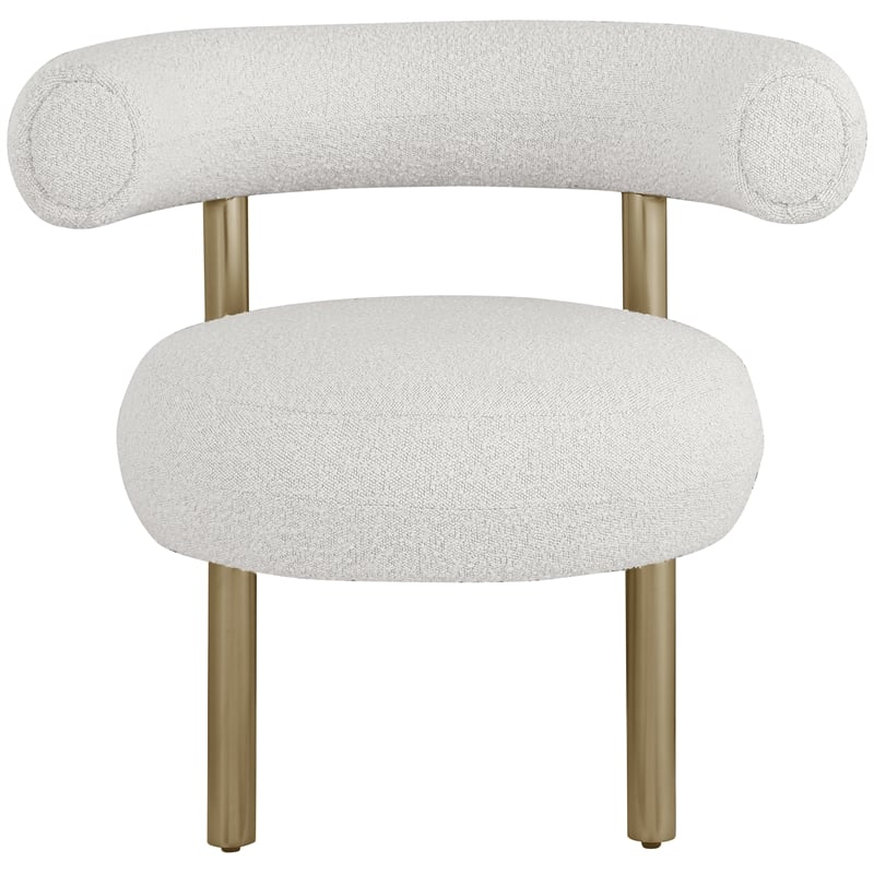 Meridian Furniture Bordeaux Cream Boucle Fabric Accent Chair