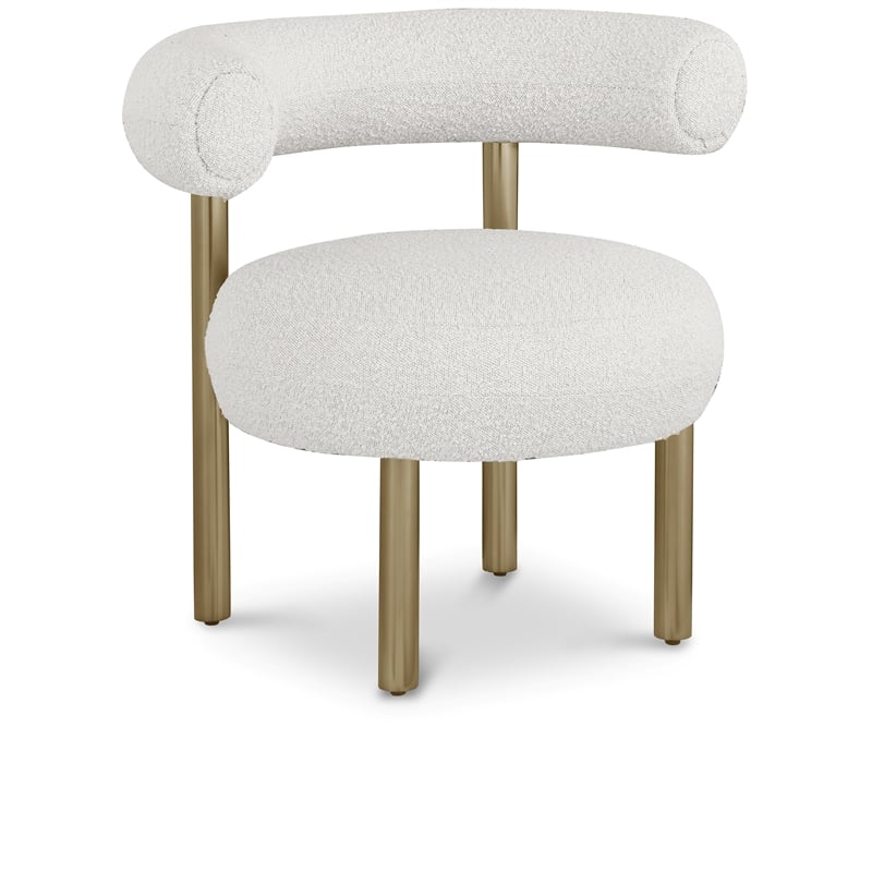 Meridian Furniture Bordeaux Cream Boucle Fabric Accent Chair