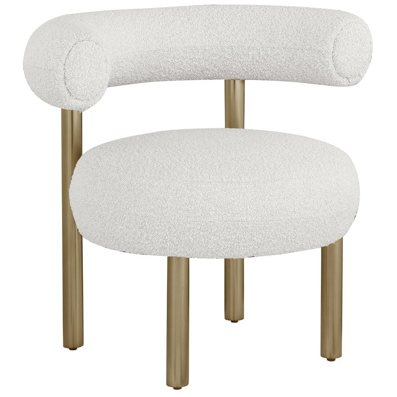 Meridian Furniture Bordeaux Cream Boucle Fabric Accent Chair