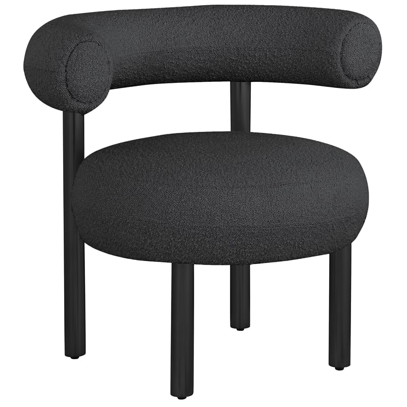 Meridian Furniture Bordeaux Black Boucle Fabric Accent Chair