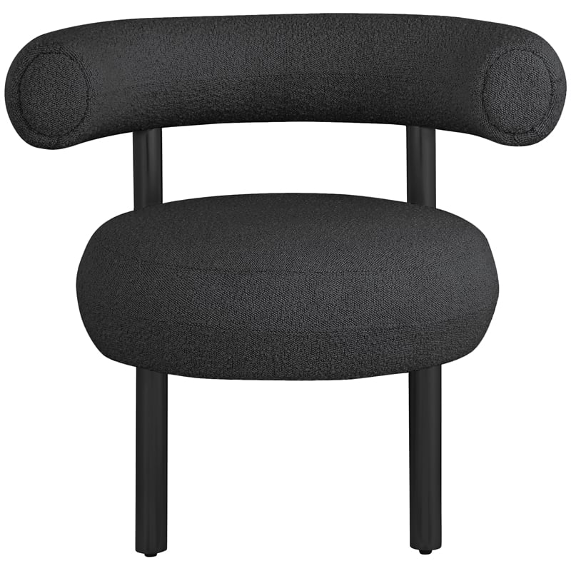 Meridian Furniture Bordeaux Black Boucle Fabric Accent Chair