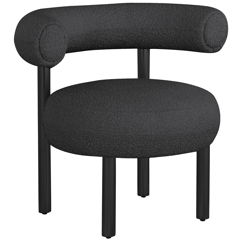 Meridian Furniture Bordeaux Black Boucle Fabric Accent Chair