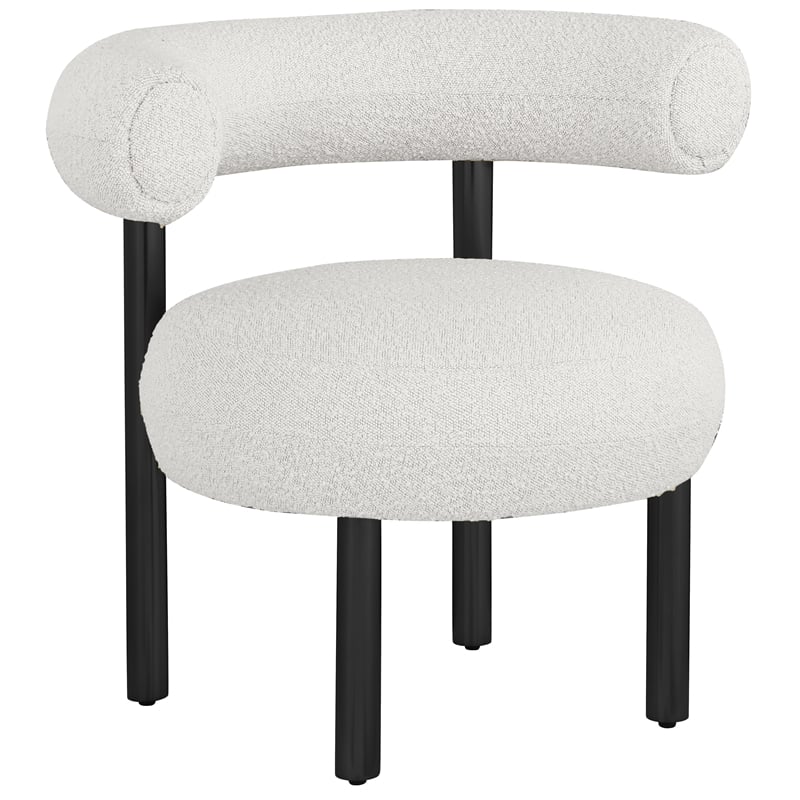 Meridian Furniture Bordeaux Cream Boucle Fabric Accent Chair