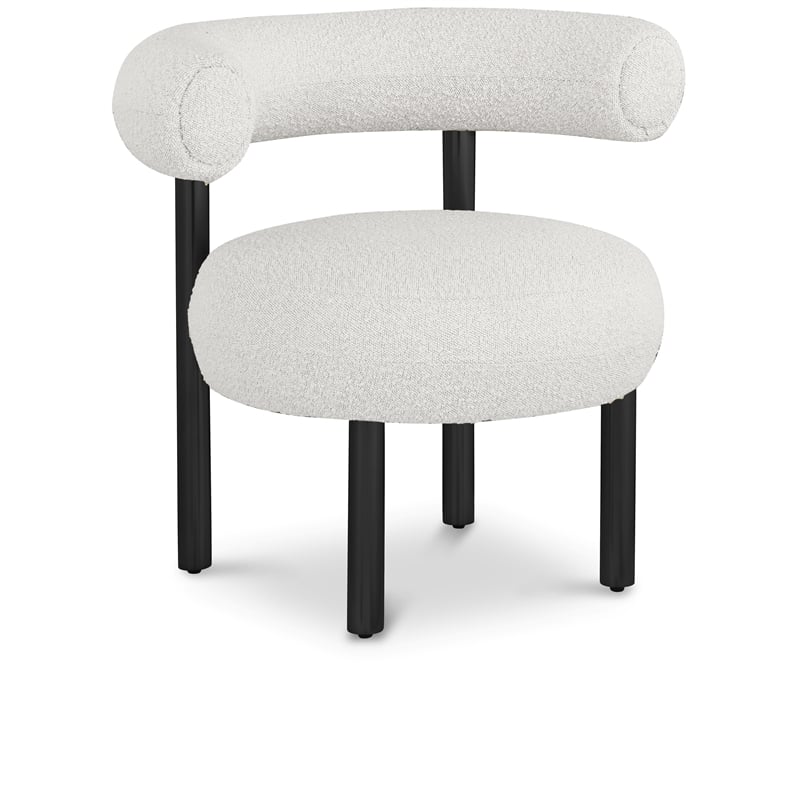 Meridian Furniture Bordeaux Cream Boucle Fabric Accent Chair