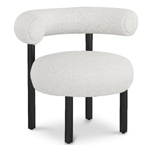 Meridian Furniture Bordeaux Cream Boucle Fabric Accent Chair