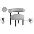 Meridian Furniture Bordeaux Grey Boucle Fabric Accent Chair