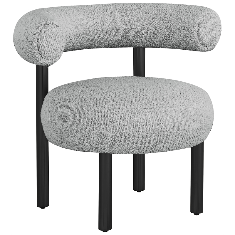 Meridian Furniture Bordeaux Grey Boucle Fabric Accent Chair