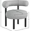 Meridian Furniture Bordeaux Grey Boucle Fabric Accent Chair