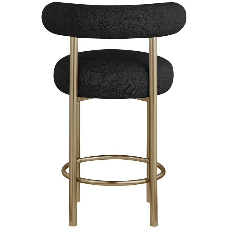 Meridian Furniture Bordeaux Black Boucle Fabric Stool