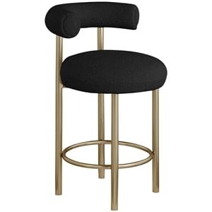 Meridian Furniture Bordeaux Black Boucle Fabric Stool