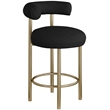 Meridian Furniture Bordeaux Black Boucle Fabric Stool