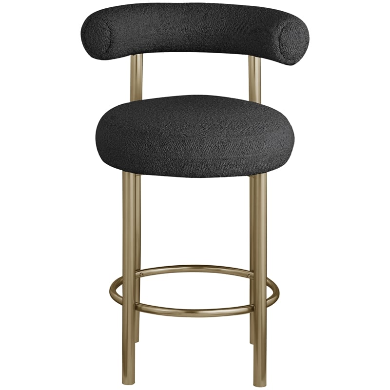Meridian Furniture Bordeaux Black Boucle Fabric Stool