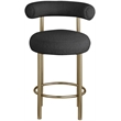 Meridian Furniture Bordeaux Black Boucle Fabric Stool
