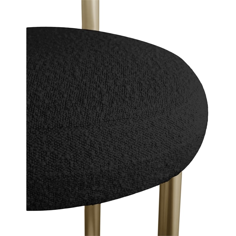 Meridian Furniture Bordeaux Black Boucle Fabric Stool