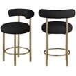 Meridian Furniture Bordeaux Black Boucle Fabric Stool