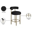 Meridian Furniture Bordeaux Black Boucle Fabric Stool