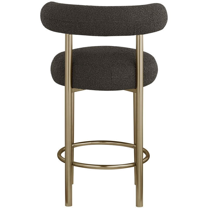 Meridian Furniture Bordeaux Brown Boucle Fabric Stool