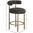 Meridian Furniture Bordeaux Brown Boucle Fabric Stool