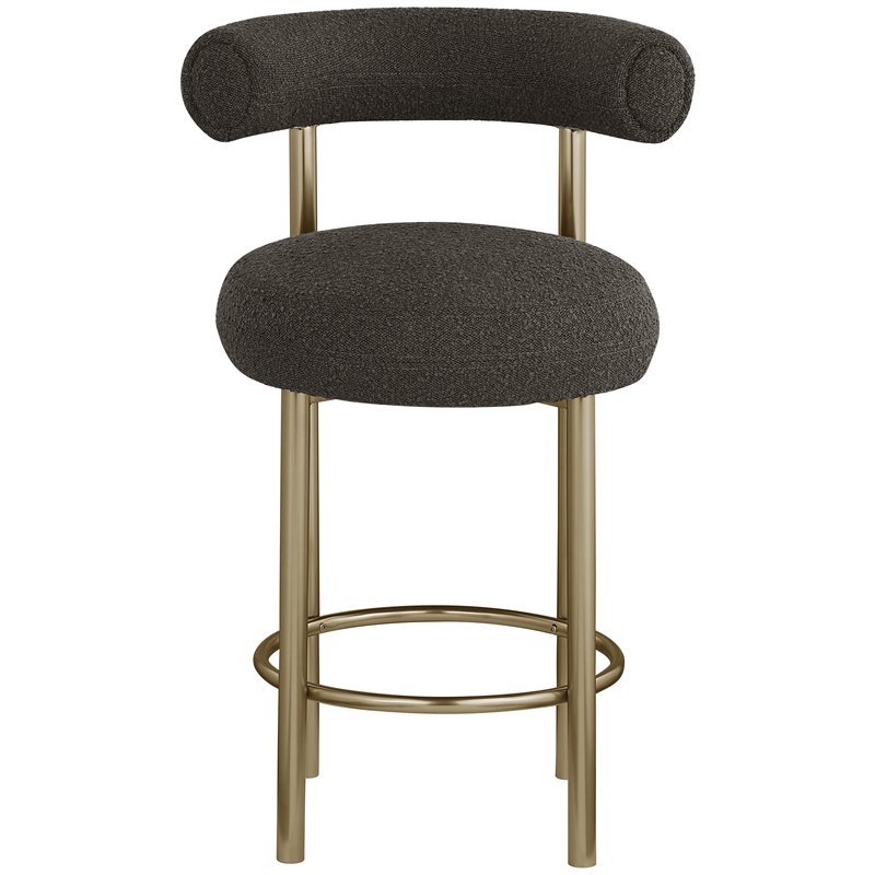 Meridian Furniture Bordeaux Brown Boucle Fabric Stool