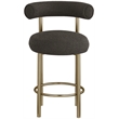 Meridian Furniture Bordeaux Brown Boucle Fabric Stool